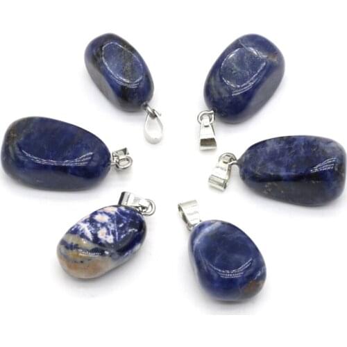 Natural Irregular Stone Pendants Polished Lapis Lazuli Stone Necklace Accessories for Jewelry Making Bracelet Crystal Charms