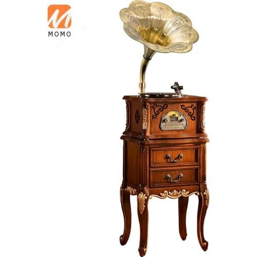 Phonograph Retro Living Room European-Style Vinyl Record Player Old-Fashioned Antique Streamer Phonograph Speaker