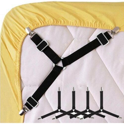 Adjustable Bed Sheet Clips Cover Grippers Holder Mattress Blanket Fastener Straps Fixing Slip-Resistant Belt wh
