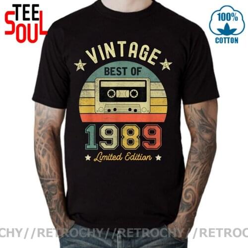 Retrochy Vintage Limited Edition Best Of 1989 30th Birthday Cassette T Shirt Men Women T-shirt Retro Born in 1989 Tops Tee Shirt