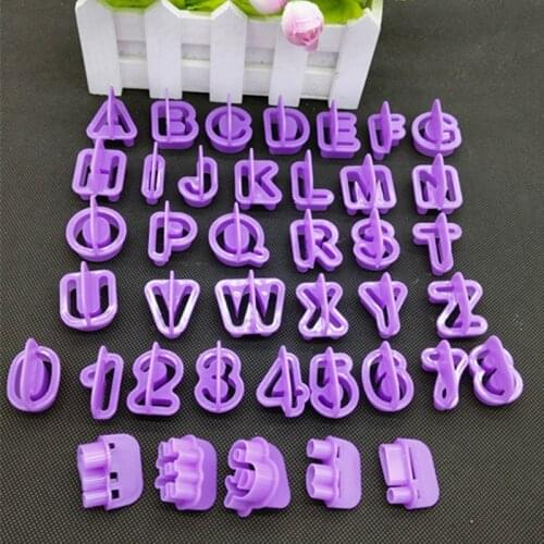 40pc English Letter Number Font Alphabet Cutter Number Cookie Cutter Fondant Cake Biscuit Baking Tool Decorating Fondant Mold