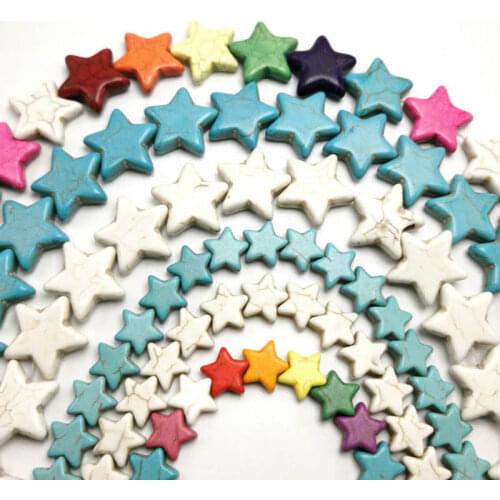 Mixed Color Pentagram Star Shaped Turquoises Stone Spacer Beads DIY For Bracelet Necklace Making 12/15/20mm
