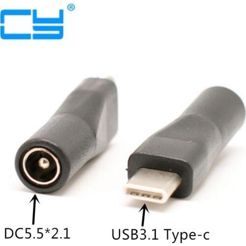 USB 3.1 Tipo C USB-C para DC 5.5 2.1mm Poder jack conector do adaptador de extensao de carga adaptador para novo & celular tele