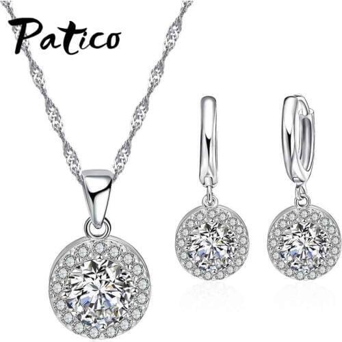 High Quality Classic Style Necklace and Earring Jewelry Sets for Women 925 Sterling Silver Wedding Party Gift