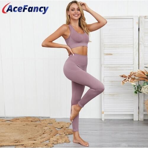 Female Yoga Set High Waist Legging Padded Push Up Sports Bra Set Yoga Fitness Workout Gym Wear Running Clothing Tracksuit ZC2146