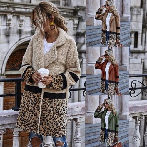 Womens new autumn and winter coat flocking fashion mid-length plush coat women