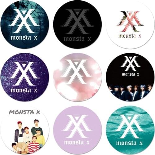 Monsta X KPOP Boy Group Icons Pins Badge Decoration Brooches Metal Badges For Clothes Backpack Decoration