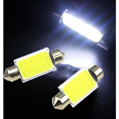39mm C5W Festoon COB 12SMD 1.5W LED Car Interior Reading Map Dome Light Bulbs