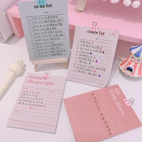 50 Sheets/pack Kawaii Fashion Planner Notepad To-Do List Memo Portable Notepad School Office Supply