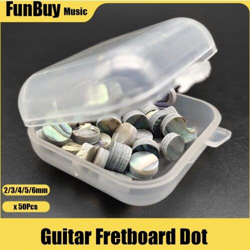 50pcs 2/3/4/5/6*2mm Natural Abalone Shell Guitar Fingerboard Dots Shell Guitar Neck Fretboard Inlay Dot Guitar Accessories