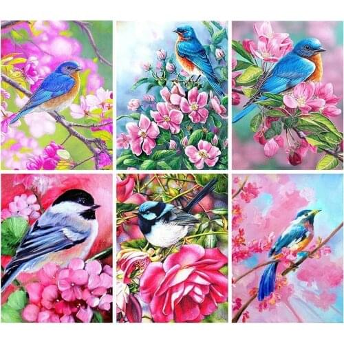 Bird Flower 5D Diy Diamond Painting Animals Diamond Embroidery Full Square Round Cross Stitch Kits Handicraft Needlework Art