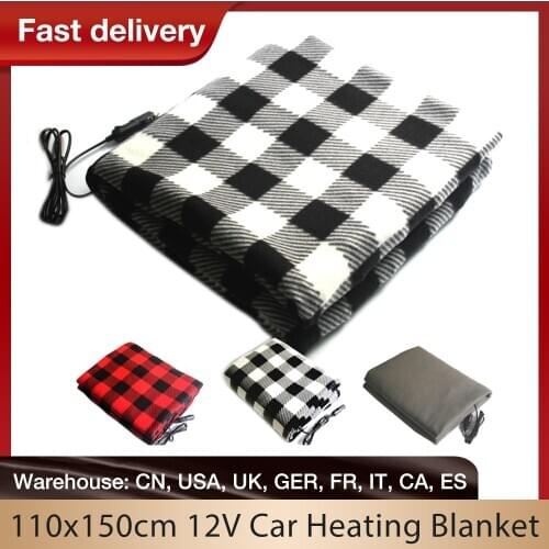 Car Supplies Winter Hot Grid Fleece 12V 45W Car Constant Temperature Heating Blanket Car Electric Blanket