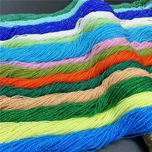 Wholesale 2mm 3mm Faceted Pink White Blue Green Cat Eye Stone Round Beads Glass 15'' String Loose Opal Spacer Beads For Jewelry