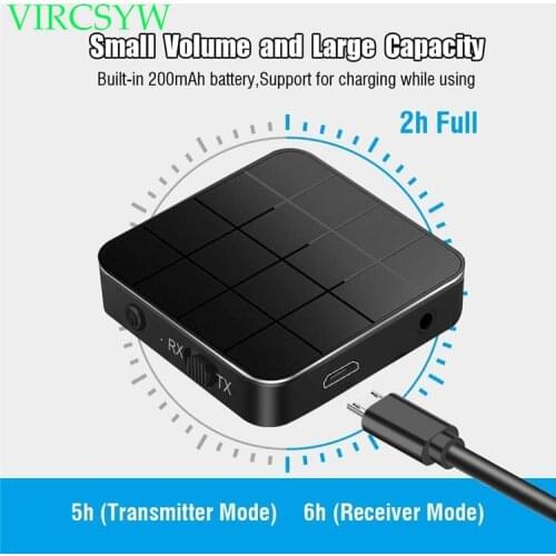 Bluetooth 5.0 Transmitter Receiver RCA Wireless Adapter Stereo Audio 3.5mm Aux Jack Adapters for TV Car Kit with Control Button