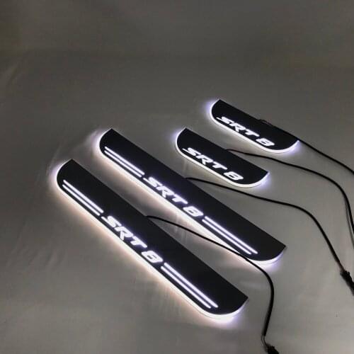 Express Delivery Led Door Sill Plate Strip Welcome Light Pathway Accessories Guard Protectors for Jeep Srt8