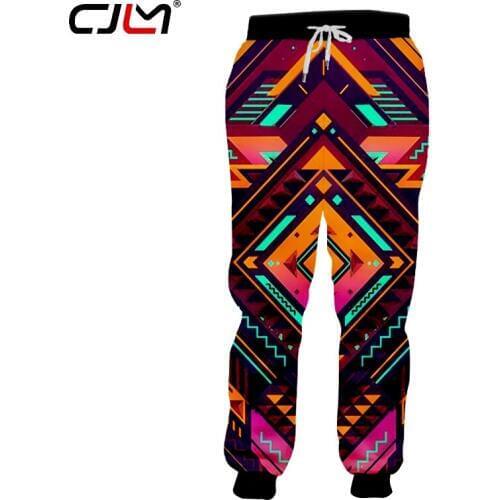 CJLM Colored Polygon Man On Sale Sweatpants 3D Full Printed Pants Geometric Diamond Chinese Style Large Size Trousers