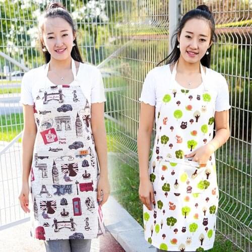 Apron womens simple small fresh kitchen home apron sleeveless cute restaurant Nordic men and women overalls custom
