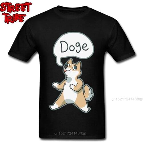 Doge Dog T-shirt Funny Fools Day T Shirt Men Clothes Summer Black Tops Cheap Custom Male Gift Tees Cotton Tshirt Free Shipping