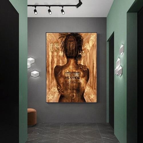 Canvas Posters Figure A Womans Golden Back Wall Art Picture Modern Home Decor Poster And Prints Picture For Living Room