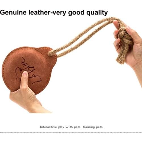 Genuine Leather Interactive Play Chew Toy For Small Middle Large Dogs Puppy Flying Saucer Pet Game Flying Discs Pet Supplies Pug