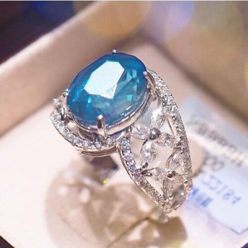 New fashion womens oval ring simple atmosphere set with artificial zircon ring size 6-10