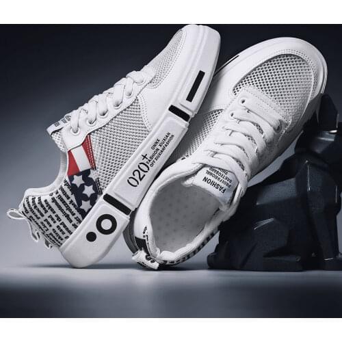 Summer Couple Fashion Mesh Sneakers Men Casual Shoes American Flag Print Comfort Flat Men Breathable Sneakers zapatillas hombre