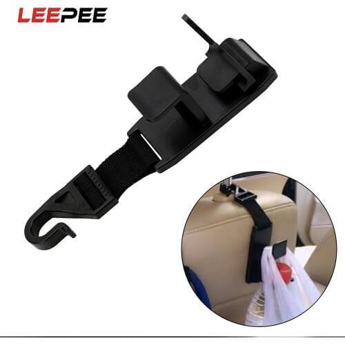 LEEPEE Car Hanger Hooks Car Seat Back Hooks for Bags Purse Cloth Grocery Headrest Holder Auto Fastener Clip Storage Organizer