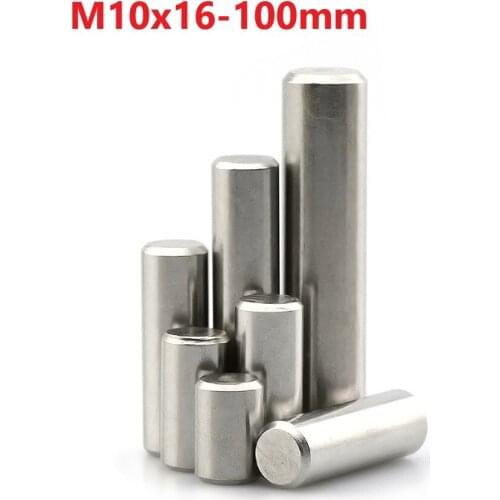 M10 Cylindrical Pin Locating Dowel 304 Stainless Steel Solid Needle Roller Thimble 10mm x 16 18 20 30 40 50 60 70 80 100mm