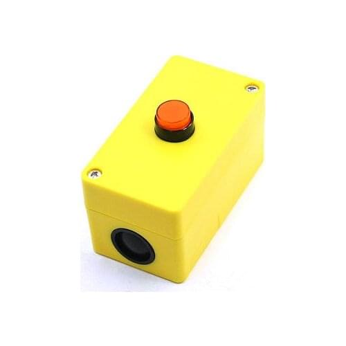 Rewirable Orange Lamp SPDT Round Button Momentary Button Station 5A 250VAC