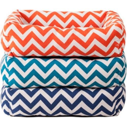 Dog Stripe Soft Bed Mat Kennel Dog Puppy Warm Bed Plush Cozy Nest For Small Medium Large Dog House Pad Warm Winter Pet Supplies