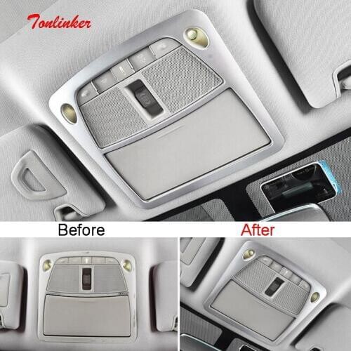 Tonlinker Front/Rear read light Cover case Stickers for Nissan Murano 2015-16 Car styling 3 PCS ABS Chrome Cover stickers