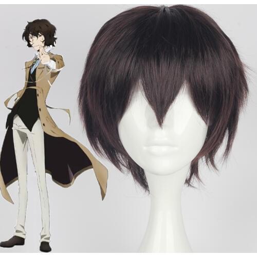 Bungo Stray Dogs Cosplay Wig Osamu Dazai Cosplay Wig Heat Resistant Synthetic Anime Literary Stray Dogs Wig Halloween Party