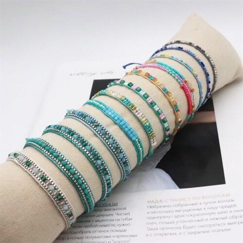 ZHONGVI Boho Handmade Woven Beads Bracelet Fashion Crystal Bransoletki Damskie Bracelets For Women Charm Pulseras Mujer Jewelry