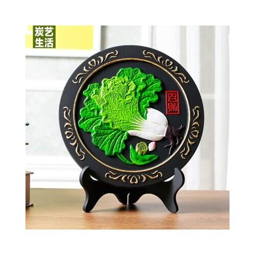 Activated carbon carving handicraft household small desk living room wine cabinet bedroom decoration creative sktop