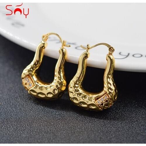 Sunny Jewelry Fashion Jewelry 2020 New Design Hoop Earrings For Women High Quality Zircon Exquisite Classic For Daily Wear Gift