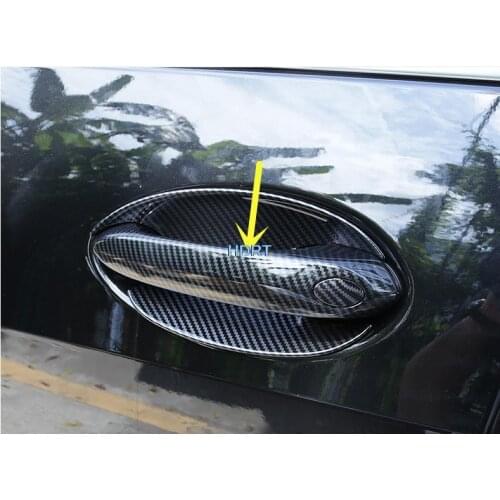 Car Styling Exterior Door Handle Frame Decoration Sticker Trim For BMW 3 Series Carbon fiber LHD Doorknob Bowl Protective Decals