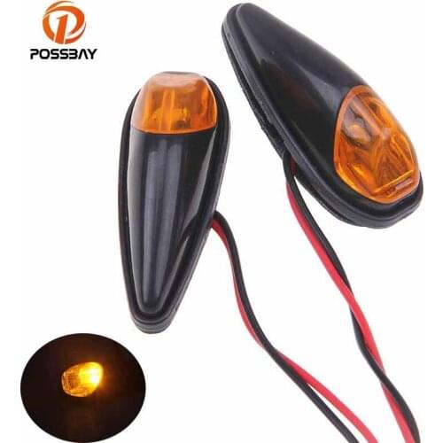 POSSBAY LED Motorcycle Turn Signals Light Motocross Motorbike Flasher Indicators Blinker Scooter Lamp for Honda Yamaha Suzuki