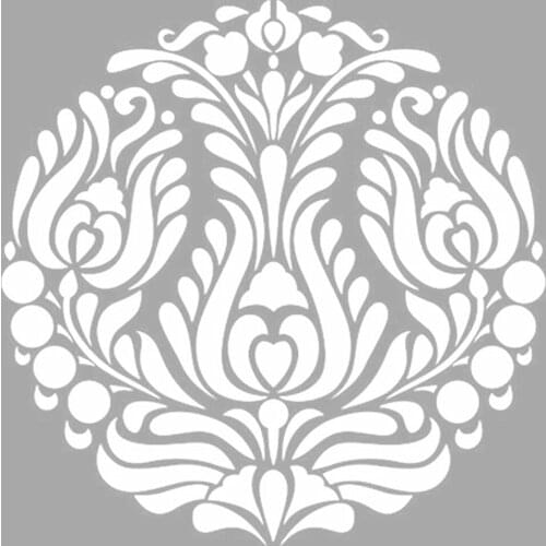 Carys Round Motif Stencil Design, Painting Template 30x30 Cm, Walls, Tiles, furniture For Easy and Practical Pattern Application