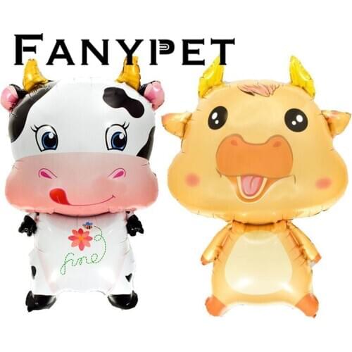 1pcs Cartoon Cow Wendy Yellow Jinjiao Cattle Foil Balloon Decor 2021 Happy New Year Party Kids Birthday Party Baby Shower Ball