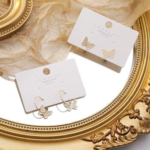 Butterfly Ring Exaggerated Earrings Long Female Elegant Ear Stud Fashion Gift Earrings Trendy 2020