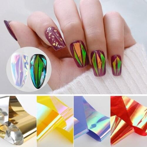 1 Box/Pack Colorful Beauty Nail Foils or Glass Paper Transfer Fashion Nail Sticker Decal DIY Nail Art Decoration Tips