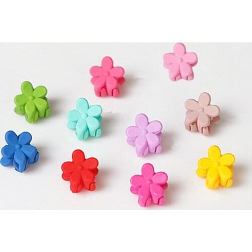 10Pcs Flower Hair Clips Claw Barrettes Mixed Color Mini Clamps Hairpin Hair Scrunchie Headdress Styling Tool Hair Accessories