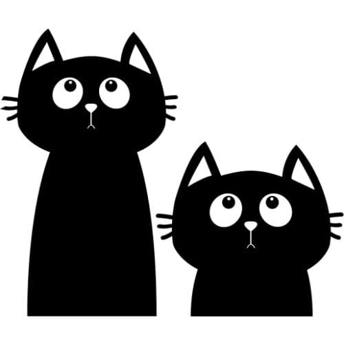 15.5CM*12.9CM Decal Two Cats Looking Up Animal Pet Vinyl Car Sticker Laptop Suitcase Helmet Skateboard Sticker