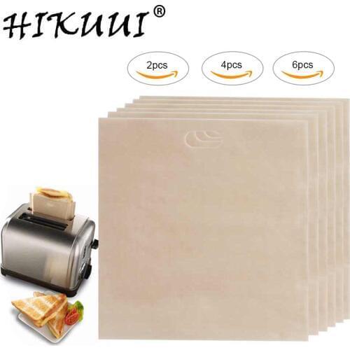 16*16.5cm 2pcs / 4pcs / 6pcs Toaster Bags for Grilled Cheese Sandwiches Made Easy Reusable Non-stick Baked Toast Bread Bags