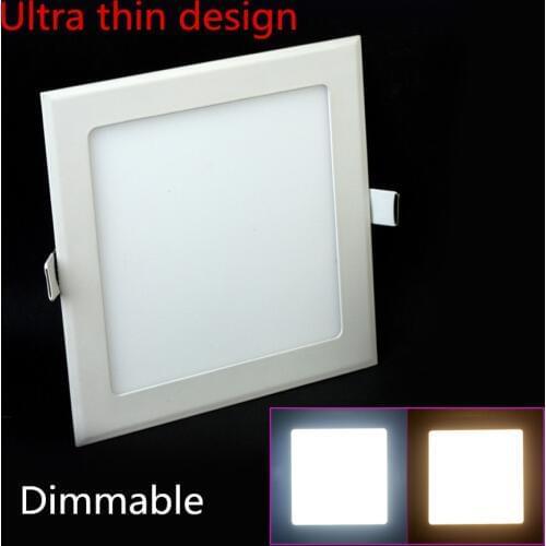 20pcs Square Dimmable LED panel downlight 3W 4W 6W 9W 12W 15WCeiling Recessed Slim Ultra Thin Design LED Panel Light for Indoor