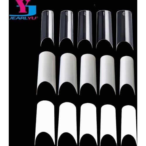 500pcs Professional Fake Nails Tips French Acrylic Nail Art Tips Nature White Transparent Half False Nails Faux Ongles Manicure