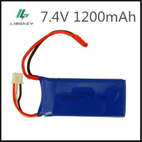 7.4V 1200mAh Lipo Battery For WLtoys V262 V333 V353B V666 Q212 RC Quadcopter Toys 7.4 V 1200 mAh 2S Lipo Battery 7.4 723060 JST