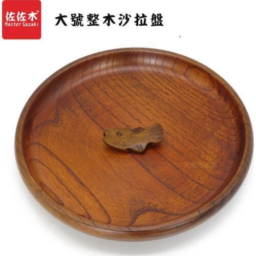 Free shipping Whole wood plate European japanese style durable crack control Salad Noodle soup Cooking Pasta Pizza disc