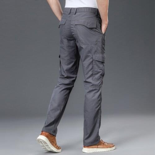 Spring Summer Pants Men Thin Outdoor Loose Casual Multi-pockets Straight Pants for Men Military Cargo Trousers Pantalon Homme