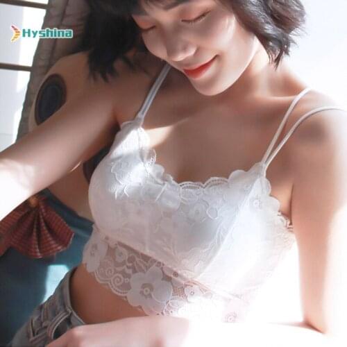 New Womens Lace Bra Underwear Sexy Bottomed Vest Small Breast Wrap Back Removable Bra Pad